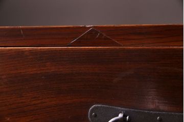 アンティーク家具　大正〜昭和初期　リメイク品　オープンラックが付いた時代箪笥サイドチェスト(ローボード、引き出し)