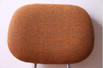 レトロ家具　昭和レトロ　柔らかなオレンジ色が可愛らしいワークチェア(イス、回転椅子)