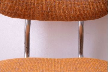 レトロ家具　昭和レトロ　柔らかなオレンジ色が可愛らしいワークチェア(イス、回転椅子)