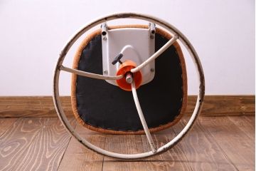 レトロ家具　昭和レトロ　柔らかなオレンジ色が可愛らしいワークチェア(イス、回転椅子)