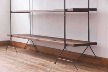 ラフジュオリジナル 薄型アイアンラック【大】(オープンシェルフ、陳列棚、飾り棚)(1)