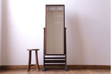 アンティーク雑貨　中古　北海道民芸家具　HM350　シックな大型ミラー(鏡・姿見)
