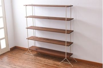 ラフジュオリジナル 薄型アイアンラック【中】(オープンシェルフ、陳列棚、飾り棚)(3)