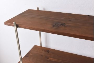 ラフジュオリジナル 薄型アイアンラック【中】(オープンシェルフ、陳列棚、飾り棚)(3)