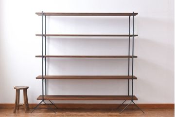 ラフジュオリジナル 薄型アイアンラック【大】(オープンシェルフ、陳列棚、飾り棚)(2)