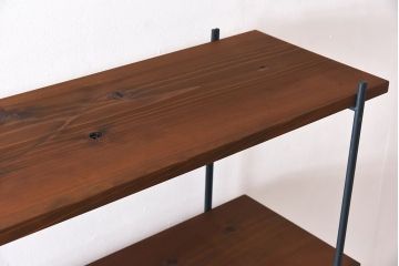 ラフジュオリジナル 薄型アイアンラック【大】(オープンシェルフ、陳列棚、飾り棚)(2)