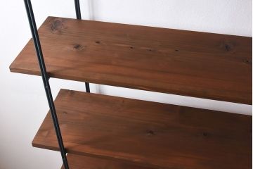 ラフジュオリジナル 薄型アイアンラック【大】(オープンシェルフ、陳列棚、飾り棚)(2)