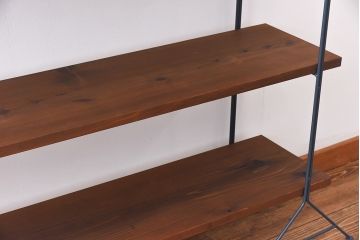 ラフジュオリジナル 薄型アイアンラック【大】(オープンシェルフ、陳列棚、飾り棚)(2)