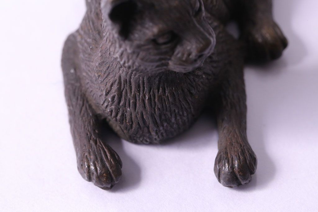 アンティーク雑貨　ビンテージ　銅製　シックな猫のオブジェ(置物、動物像)