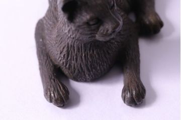 アンティーク雑貨　ビンテージ　銅製　シックな猫のオブジェ(置物、動物像)