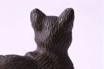 アンティーク雑貨　ビンテージ　銅製　シックな猫のオブジェ(置物、動物像)