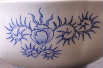 江戸期　古伊万里　染付線描き深鉢(深皿、変形皿)