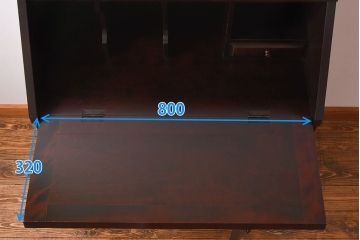 北海道民芸家具　高級感あふれるライティングビューロー(机、引き出し)(定価約34万円)