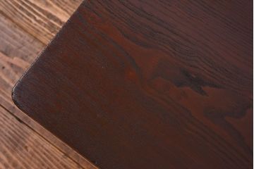 アンティーク家具　和製アンティーク　栗材　味わいある古い木の角ちゃぶ台(座卓)