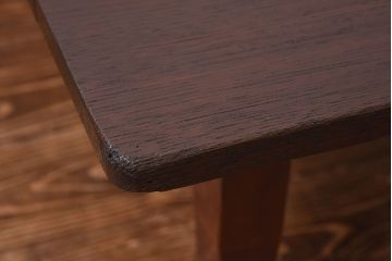 アンティーク家具　和製アンティーク　栗材　味わいある古い木の角ちゃぶ台(座卓)