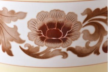 アンティーク雑貨　中古　オールドノリタケ(則武・日陶)　菊牡丹文がレトロな火鉢(鉢カバー、手あぶり)