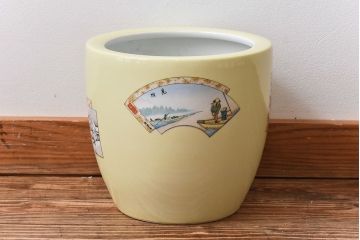 アンティーク雑貨　オールドノリタケ(日陶)　「東海道五十三次」火鉢(手あぶり、鉢カバー、傘立て、ディスプレイ)(1)(R-028057)