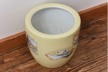 アンティーク雑貨　オールドノリタケ(日陶)　「東海道五十三次」火鉢(手あぶり、鉢カバー、傘立て、ディスプレイ)(1)(R-028057)