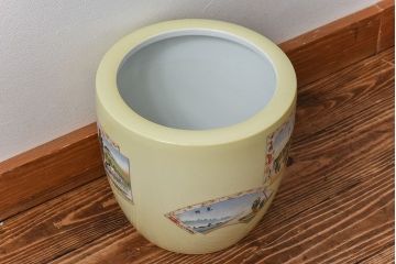 アンティーク雑貨　ノリタケ・則武(日陶)　「東海道五十三次」和の雰囲気漂う火鉢(手あぶり、鉢カバー、傘立て、ディスプレイ)(2)(R-028059)