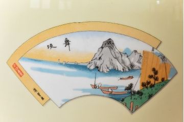 アンティーク雑貨　ノリタケ・則武(日陶)　「東海道五十三次」和の雰囲気漂う火鉢(手あぶり、鉢カバー、傘立て、ディスプレイ)(2)(R-028059)