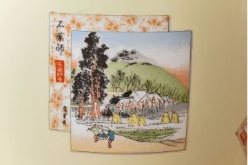 和製アンティーク　オールドノリタケ　日陶(則武)　「東海道五十三次」和の雰囲気漂う火鉢(瀬戸火鉢、Noritake、noritake、NORITAKE、手あぶり、鉢カバー、傘立て、ディスプレイ)(2)(R-028059)
