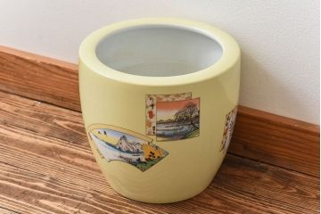 アンティーク雑貨　オールドノリタケ(日陶)　「東海道五十三次」火鉢(手あぶり、鉢カバー、傘立て)(2)