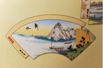 アンティーク雑貨　オールドノリタケ(日陶)　「東海道五十三次」火鉢(手あぶり、鉢カバー、傘立て)(2)