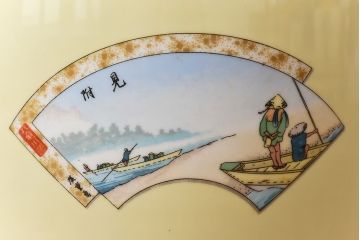 アンティーク雑貨　オールドノリタケ(日陶)　「東海道五十三次」火鉢(手あぶり、鉢カバー、傘立て)(2)