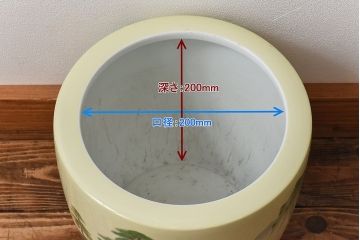 和製アンティーク　オールドノリタケ　日陶(則武) 　松の図が印象的な火鉢(瀬戸火鉢、Noritake、noritake、NORITAKE、手あぶり、鉢カバー、ディスプレイ)(R-028061)