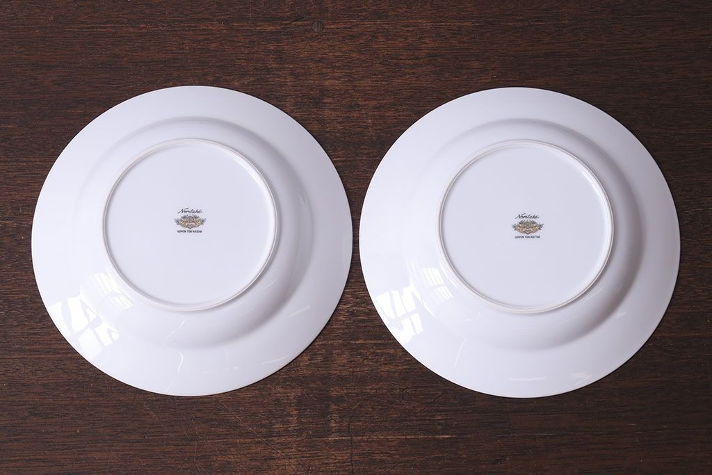 アンティーク雑貨　中古　ノリタケ(Noritake、則武)　可憐な花柄が魅力のスープ皿(洋食器)2枚セット(2)