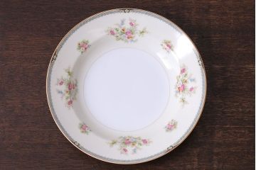 アンティーク雑貨　中古　ノリタケ(Noritake、則武)　可憐な花柄が魅力のスープ皿(洋食器)2枚セット(3)