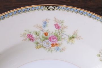アンティーク雑貨　中古　ノリタケ(Noritake、則武)　可憐な花柄が魅力のスープ皿(洋食器)2枚セット(3)