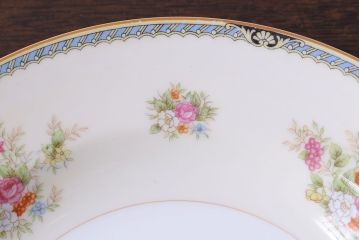 アンティーク雑貨　中古　ノリタケ(Noritake、則武)　可憐な花柄が魅力のスープ皿(洋食器)2枚セット(3)