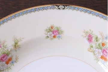 中古　ノリタケ(Noritake、則武)　可憐な花柄が魅力のスープ皿(洋食器)2枚セット