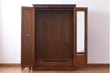 中古　DREXEL HERITAGE(ドレクセルヘリテイジ)　Triune(トライユン)シリーズ・マホガニー材ワードローブ(引き出し付き、キャビネット、収納棚、戸棚)(定価約90万円)