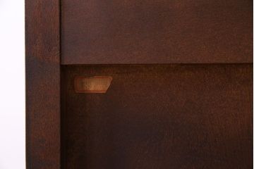 中古　希少な廃盤品!!　北海道民芸家具　OM158　上質な三方ガラス飾り棚(陳列棚、食器棚、ガラスケース)(1)