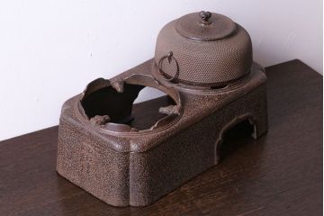 アンティーク雑貨　大正昭和初期　南部三巌堂　鉄製銅壺(銅壷、湯沸し)