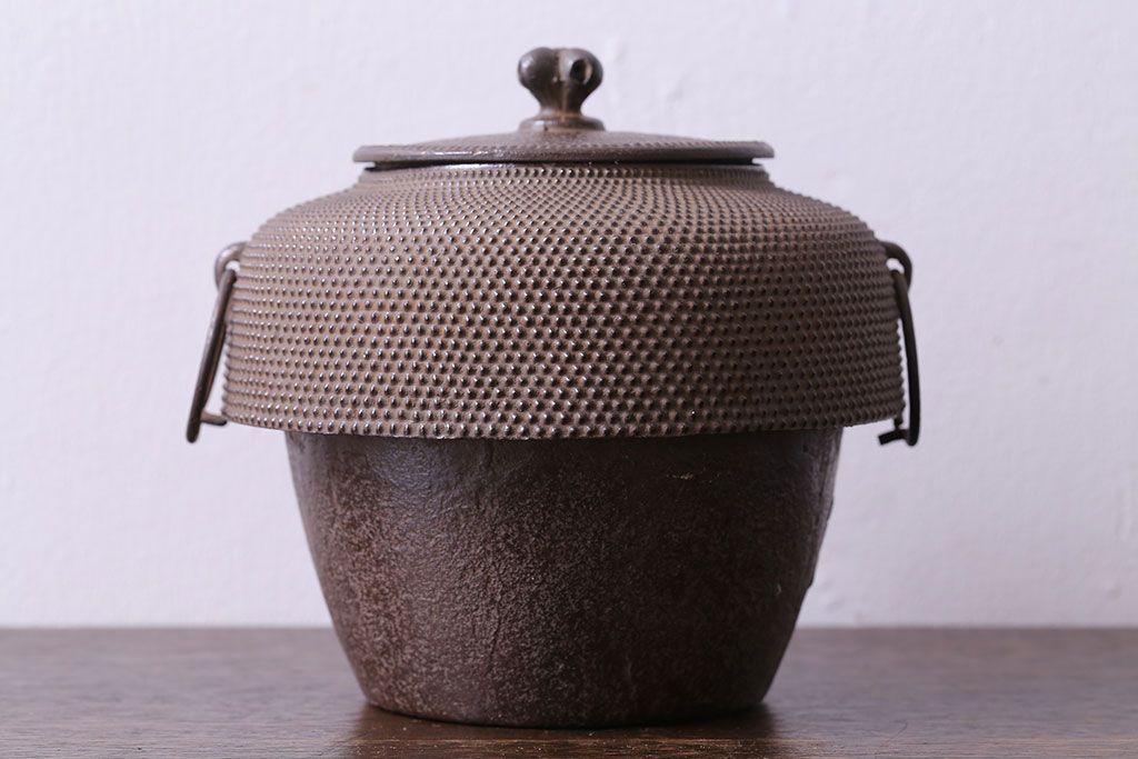 アンティーク雑貨　大正昭和初期　南部三巌堂　鉄製銅壺(銅壷、湯沸し)