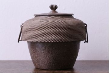 アンティーク雑貨　大正昭和初期　南部三巌堂　鉄製銅壺(銅壷、湯沸し)
