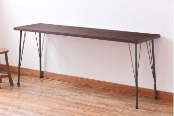 古材をリメイク!古材の質感が味わい深い鉄脚テーブル(作業台)