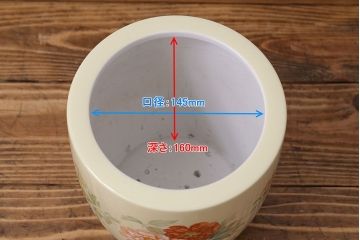 アンティーク雑貨　ノリタケ・則武(日陶)　昭和初期　牡丹の図　小さな火鉢(手あぶり、鉢カバー)(1)