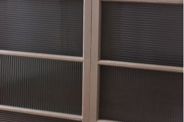 ペイント家具　シャビーシックな風合いのフィックス窓2枚セット(明かり取り、はめ殺し窓、建具)(1)