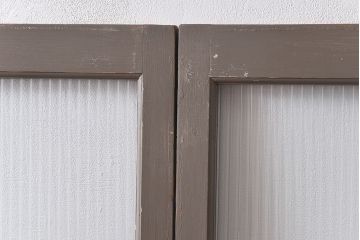 ペイント家具　シャビーシックな風合いのフィックス窓2枚セット(明かり取り、はめ殺し窓、建具)(1)