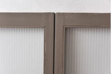ペイント家具　シャビーシックな風合いのフィックス窓2枚セット(明かり取り、はめ殺し窓、建具)(1)