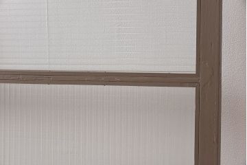 ペイント家具　シャビーシックな風合いのフィックス窓2枚セット(明かり取り、はめ殺し窓、建具)(1)