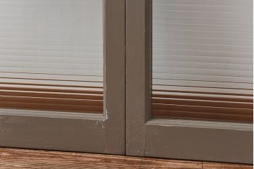 ペイント家具　シャビーシックな風合いのフィックス窓2枚セット(明かり取り、はめ殺し窓、建具)(1)