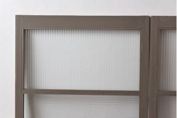 ペイント家具　シャビーシックな風合いのフィックス窓2枚セット(明かり取り、はめ殺し窓、建具)(1)
