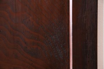 和製アンティーク　杉材　素朴な雰囲気のガラス帯戸(引き戸、建具)