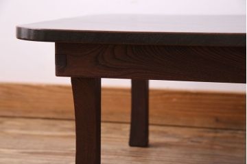 アンティーク家具　和製アンティーク　総ケヤキ材使用　折りたたみができる便利なちゃぶ台(座卓、ローテーブル)