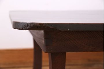 アンティーク家具　和製アンティーク　総ケヤキ材使用　折りたたみができる便利なちゃぶ台(座卓、ローテーブル)